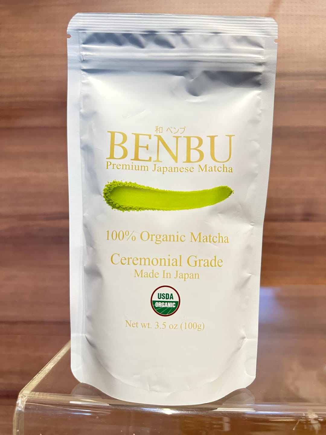 Customer photo review of BENBU Organic Matcha - Premium 100% Organic Japanese Matcha Powder 3.5 oz (100g) Bag
