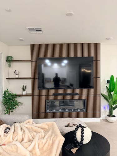 Customer photo review of Rustic Floating Shelves