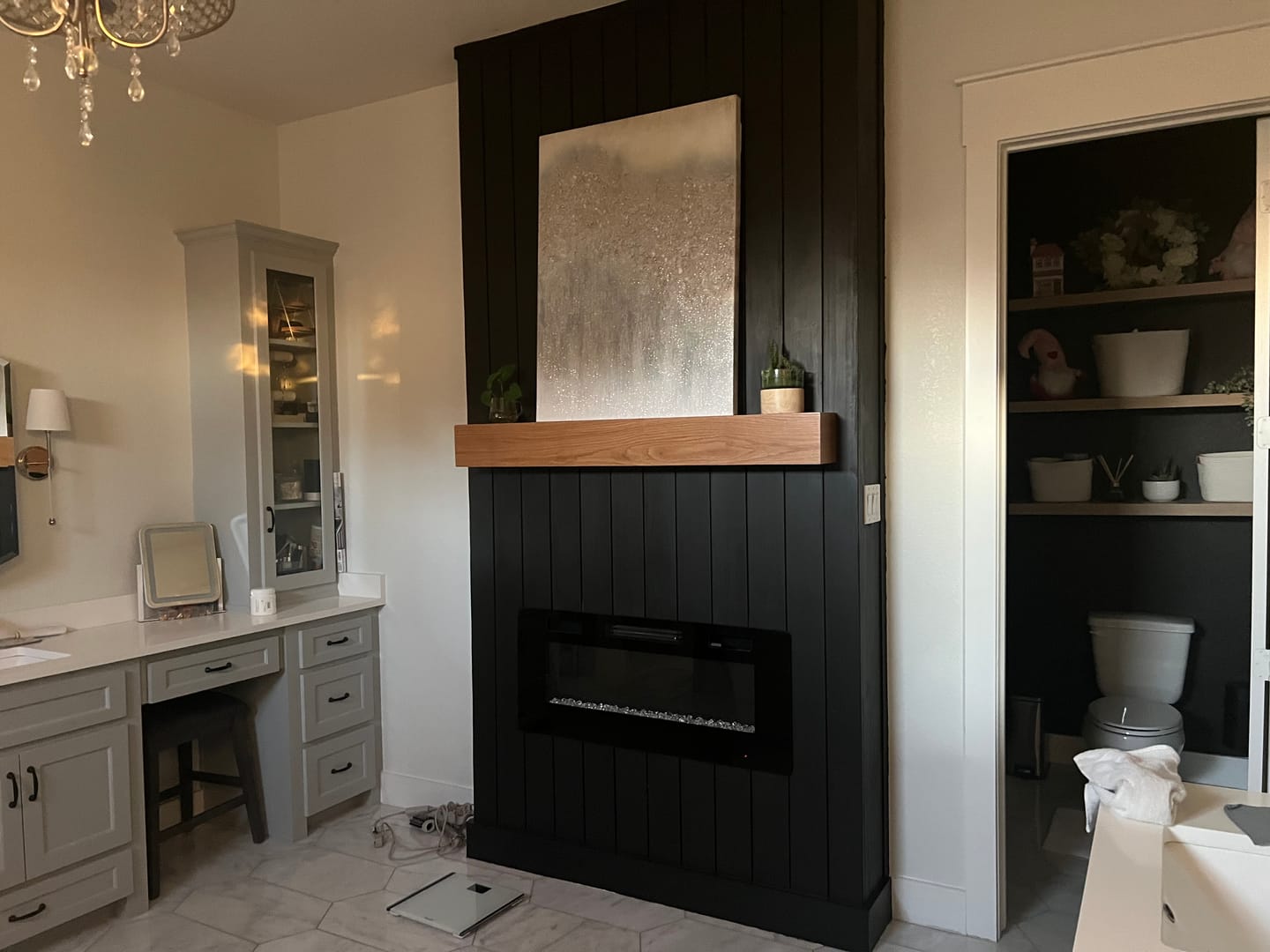 Customer photo review of White Oak Fireplace Mantel