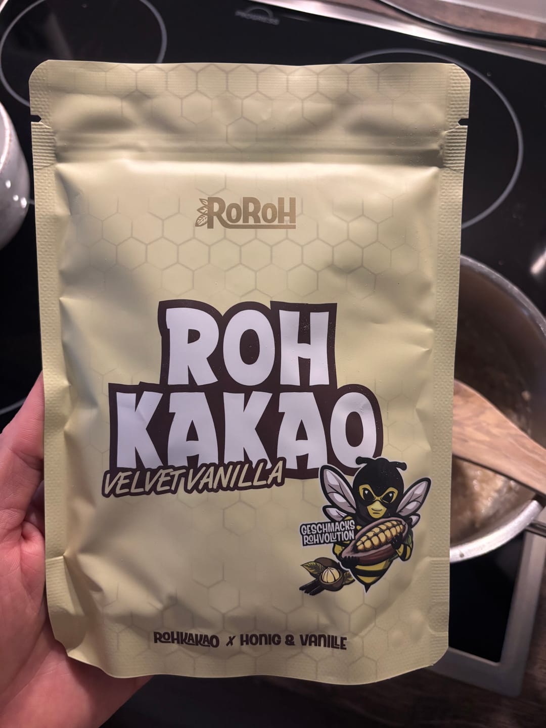 Customer photo review of Rohkakao Topping - Velvet Vanilla (Honig & Vanille) 250g