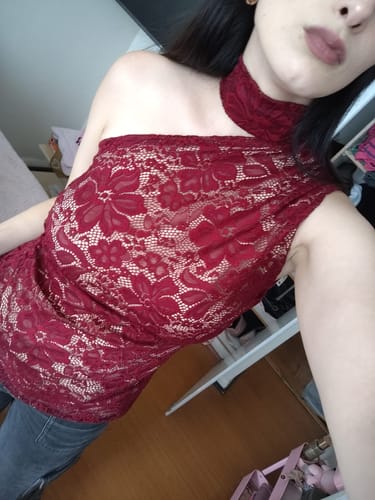 Customer photo review of TOP SARA ENCAJE AZUL