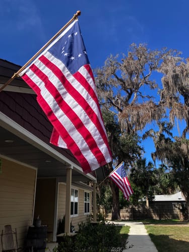 Customer photo review of 3' x 5' Betsy Ross Flag Set