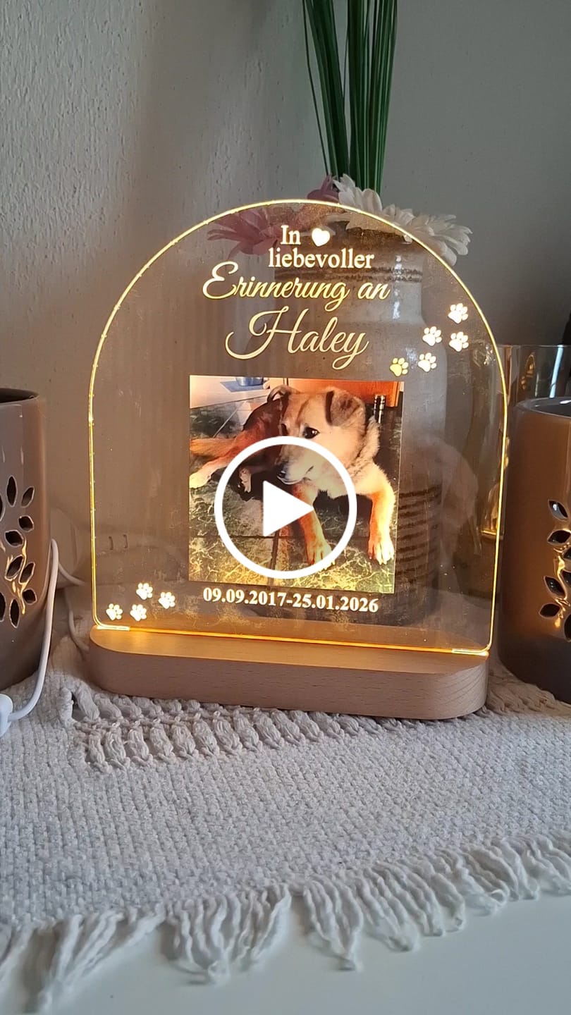 Customer video review of Zur liebevollen Erinnerung – LED-Lampe für Hund/Katze