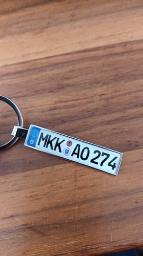 Customer photo review of Kennzeichen Schlüsselanhänger Mini Nummernschild Metall