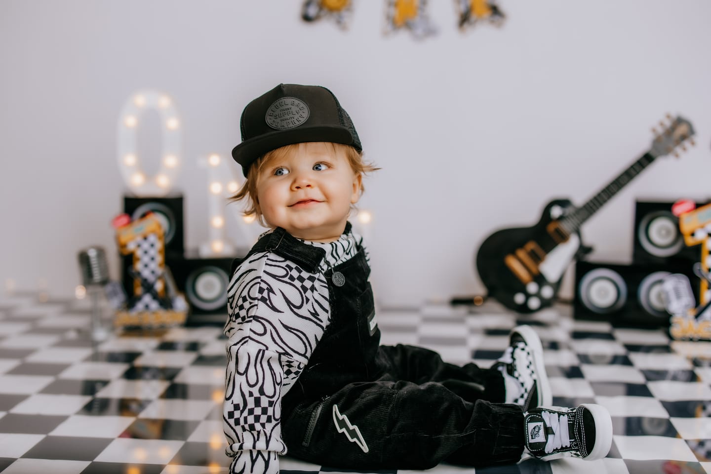 Customer photo review of Overalls in Black Corduroy