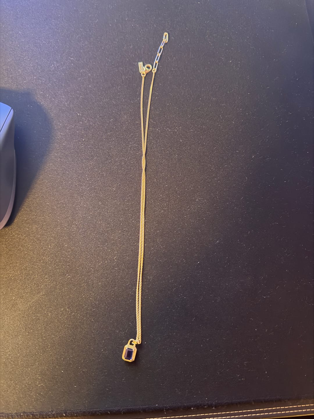 Customer photo review of Solitaire Necklace - Gold Sapphire