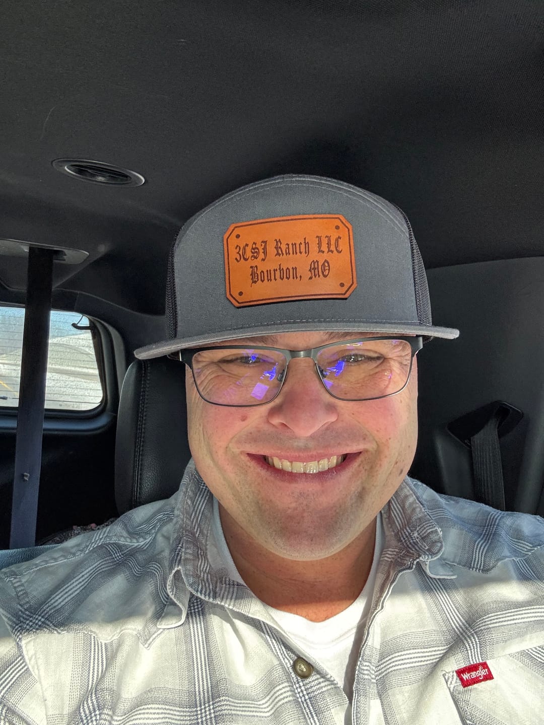 Customer photo review of Passport Leather Patch Hat
