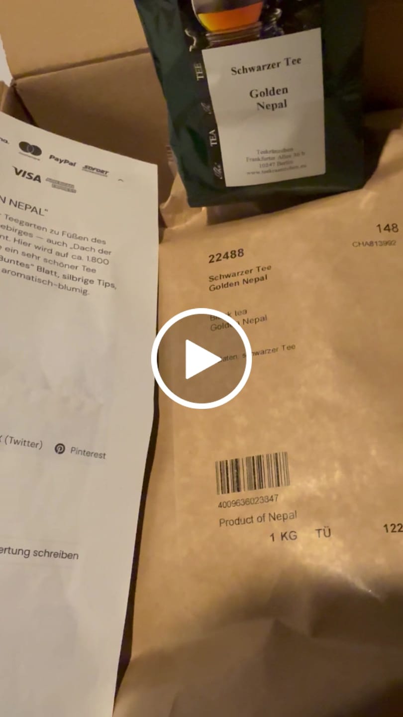 Customer video review of Schwarzer Tee "Golden Nepal"