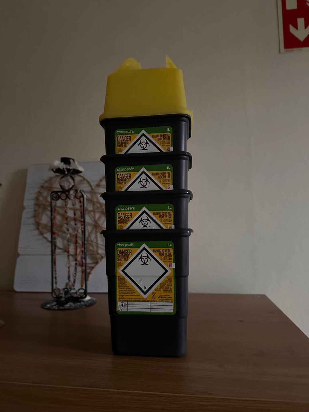 Customer photo review of Sharpsafe® Grey Sharps Bin - Yellow Lid