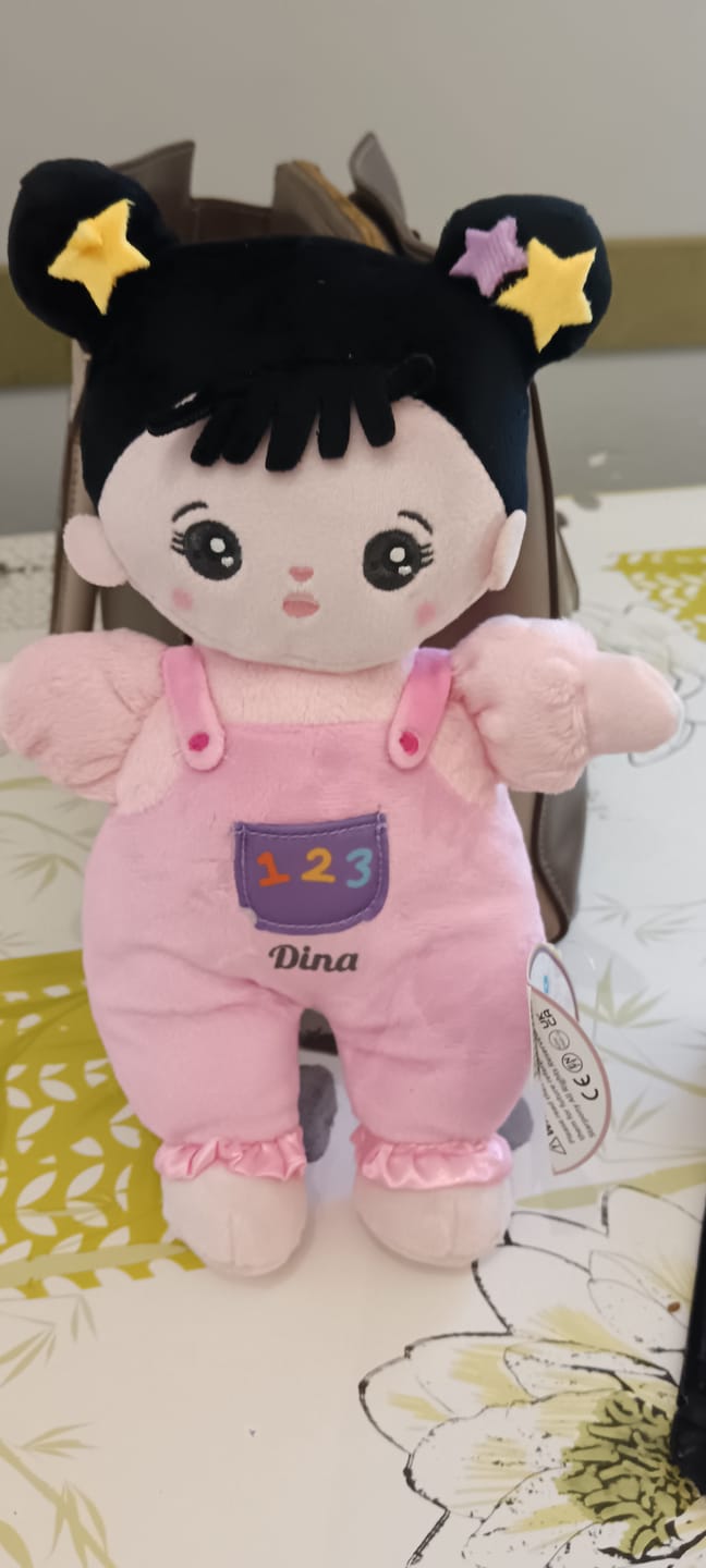 Customer photo review of Mini Personnalisée Poupée en Peluche avec Yeux Ouverts aux Cheveux Noirs