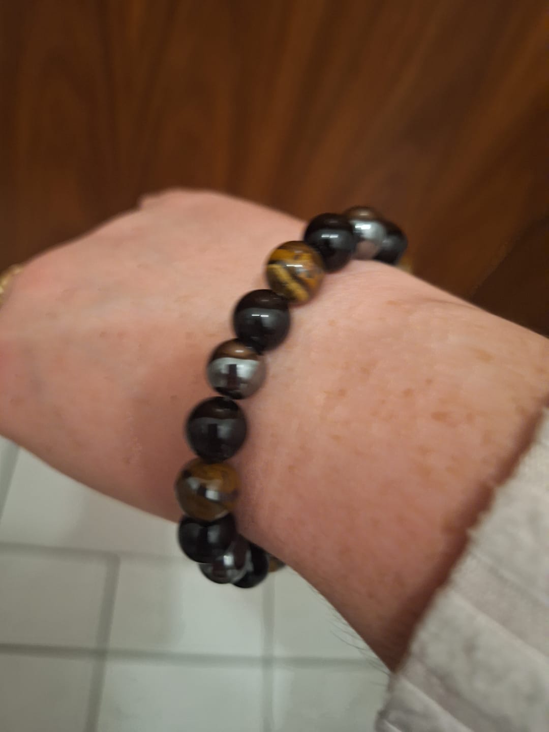 Customer photo review of DREIFACHER SCHÜTZER Tigerauge - Hämatit - Schwarzer Obsidian