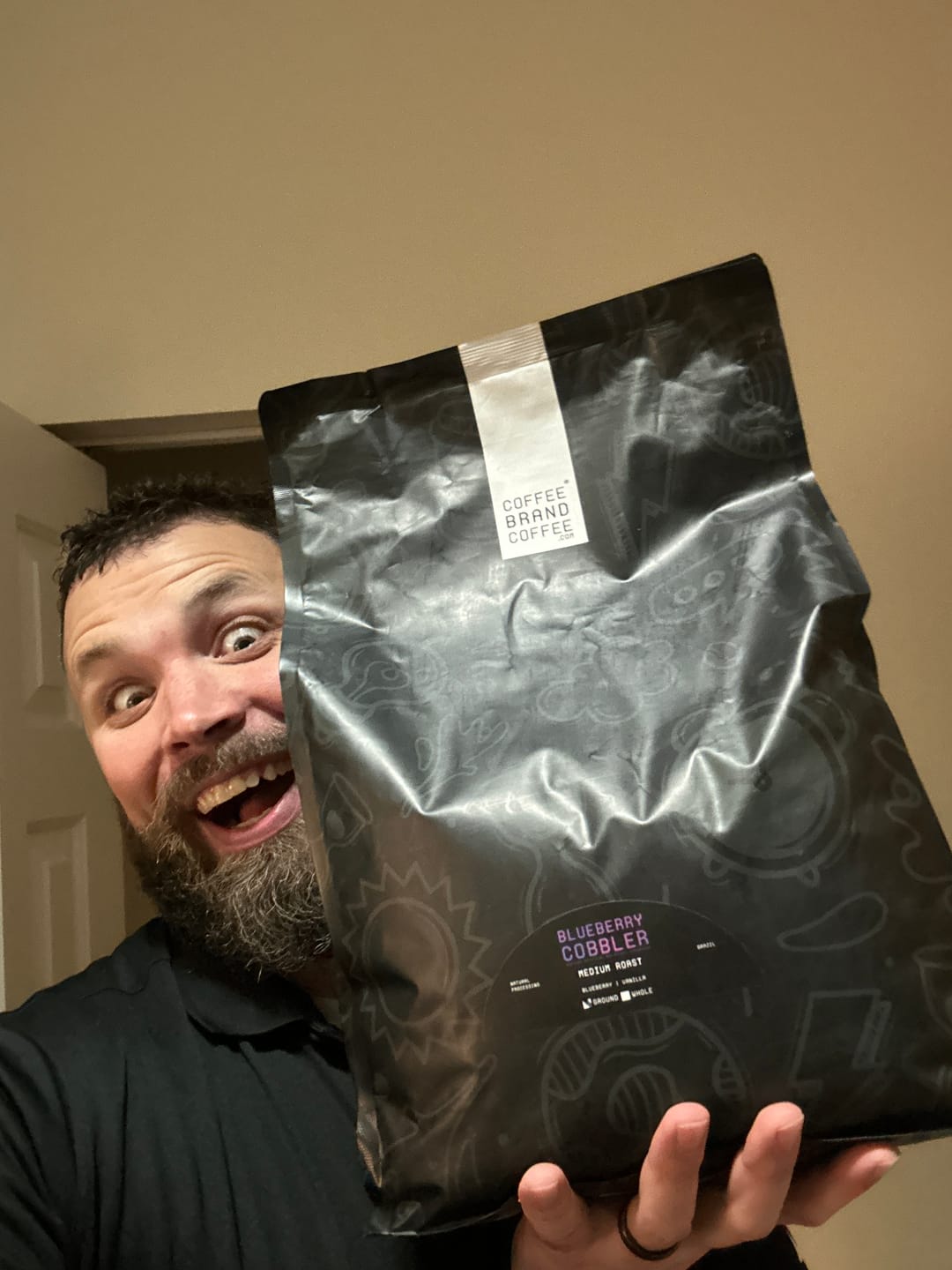 Customer photo review of Blueberry Cobbler Flavored Coffee