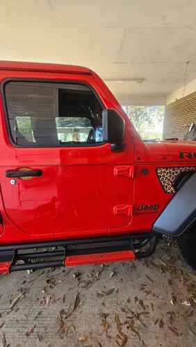 Customer photo review of Tan Cheetah Print Fender inserts (Set of 2)