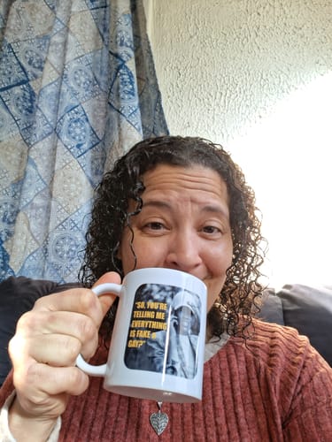 Customer photo review of Fake & Gay Mug