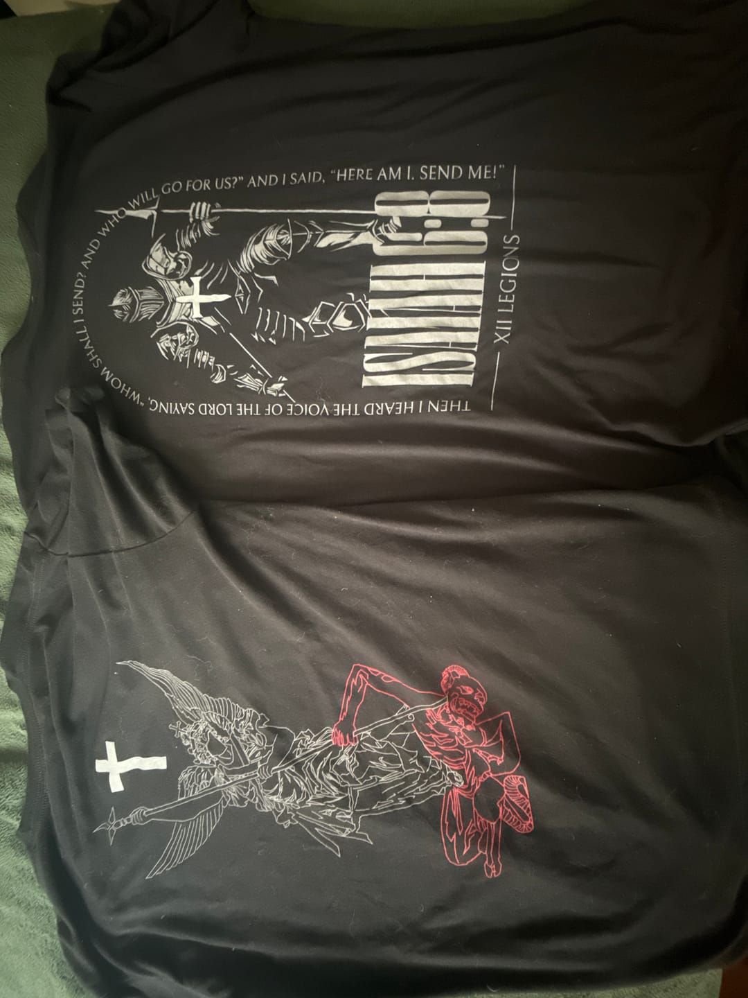 Customer photo review of ISAIAH 6:8 T-shirt