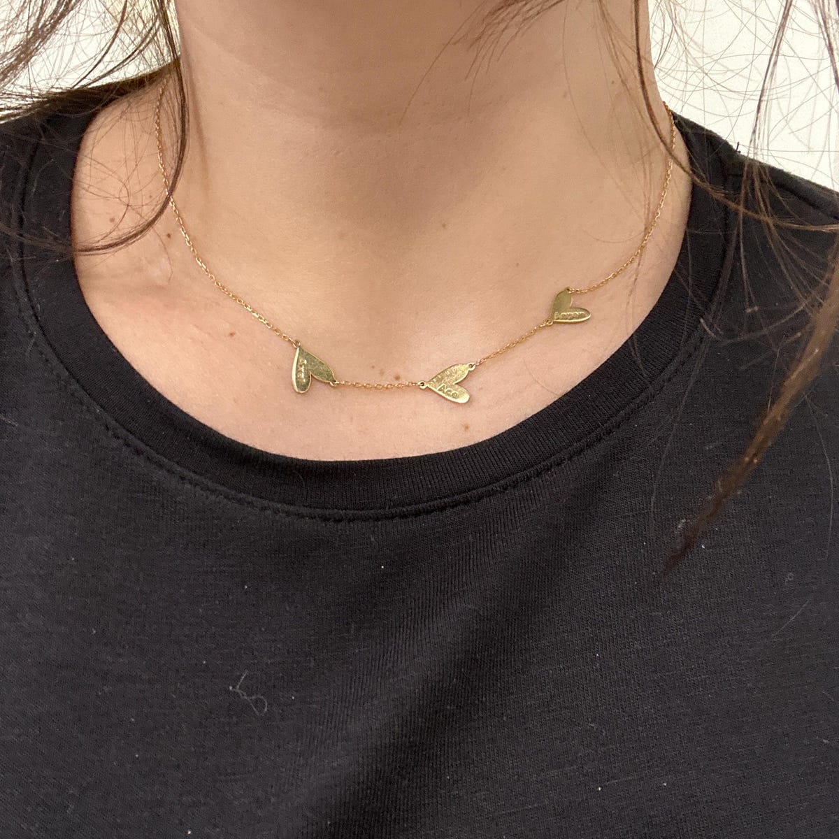 Customer photo review of Collana personalizzata con cuore inciso