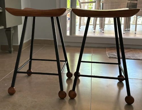 Customer photo review of Tabure Ahşap Siyah Metal Ayaklı – 47cm