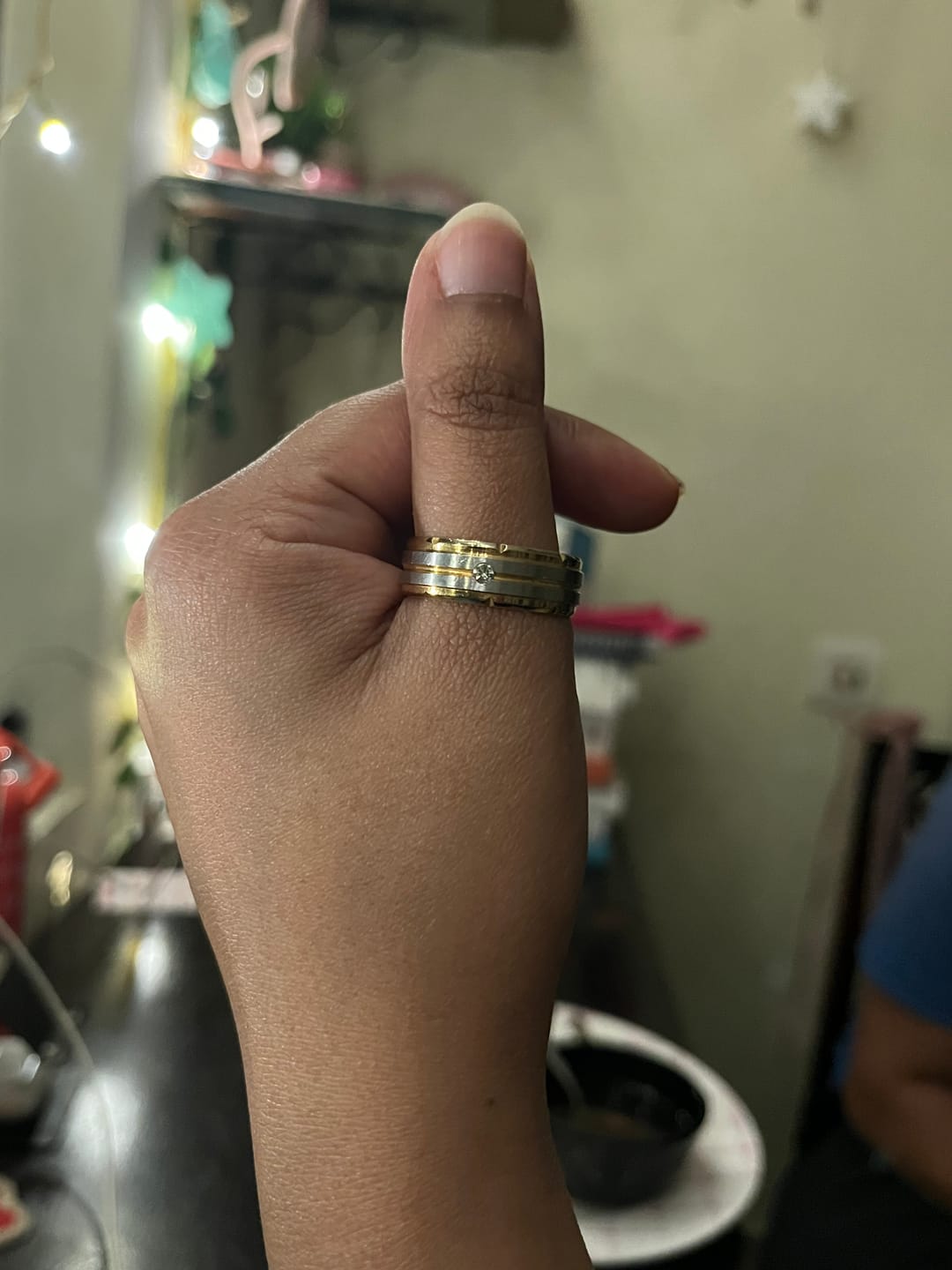 Customer photo review of Splendid Gold Silver Band Ring