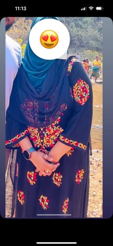 Customer photo review of Laiba Black & Multicoloured Long Rayon kurta