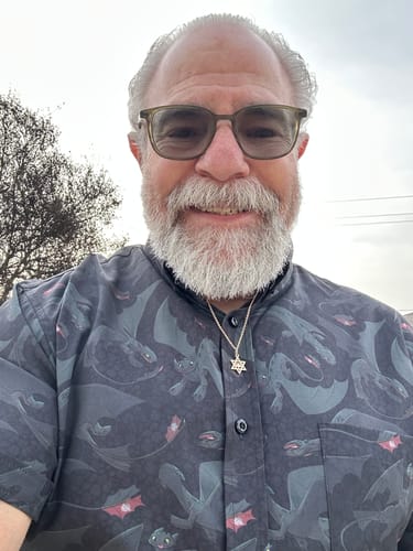 Customer taking a selfie in the 'Unleash the Fury' short sleeve shirt, showing the detailed Toothless pattern.