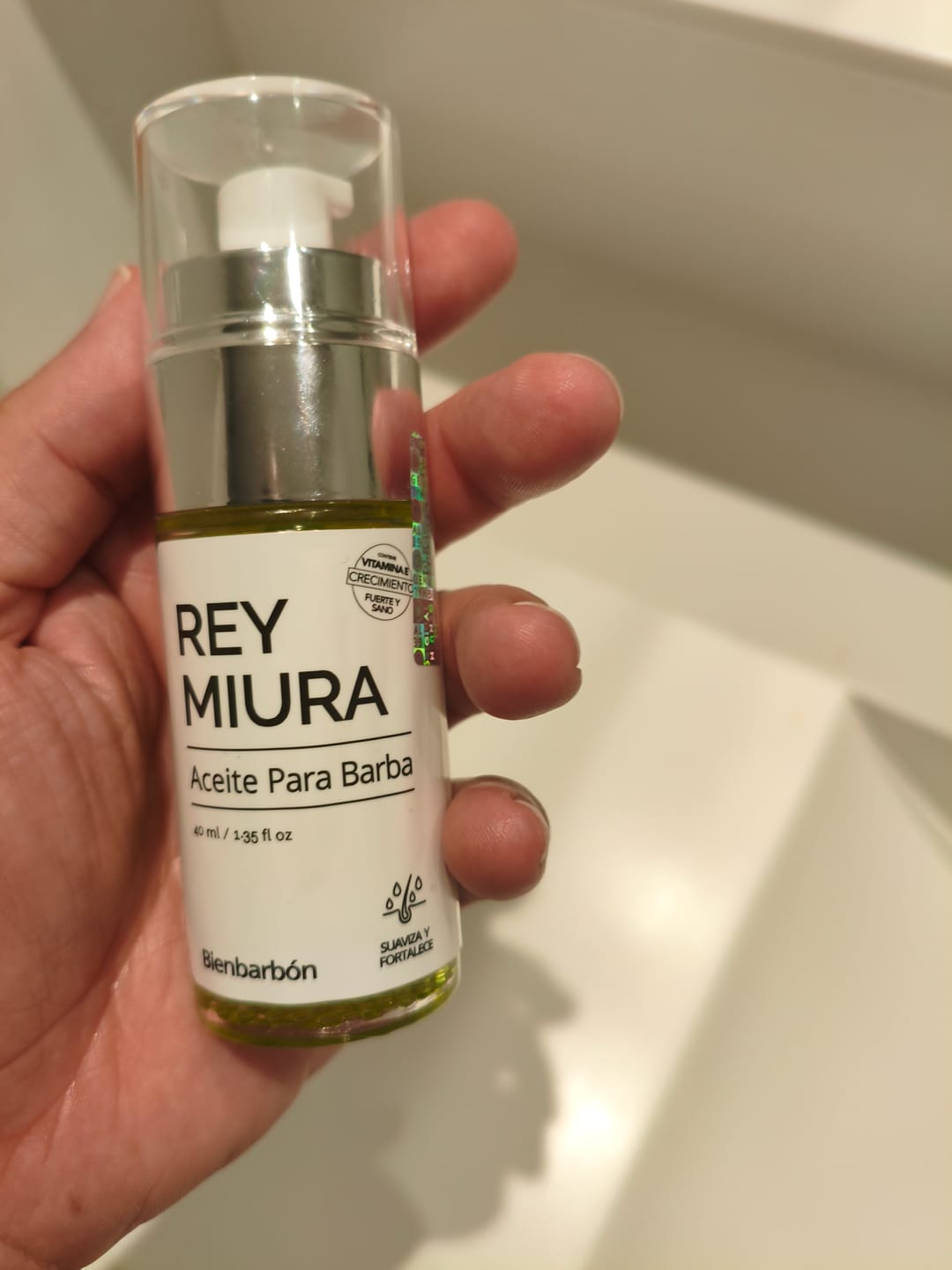 Customer photo review of Aceite y Shampoo Para Barba · Paquete 2 Piezas