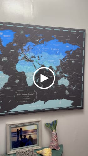 Customer video review of Pinnable World Journey Map • Modern Blue / Black