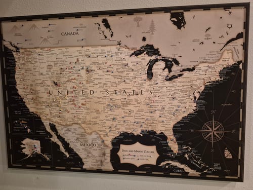Customer photo review of Pinnable USA Journey Map • Rustic Gold