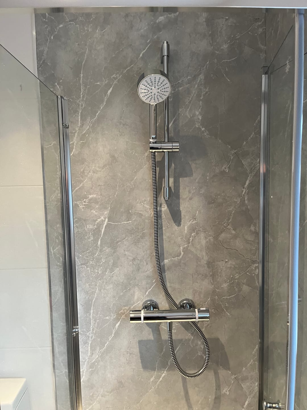 Customer photo review of 10mm Stone Grey Matt Shower Panel 1M x 2.4M