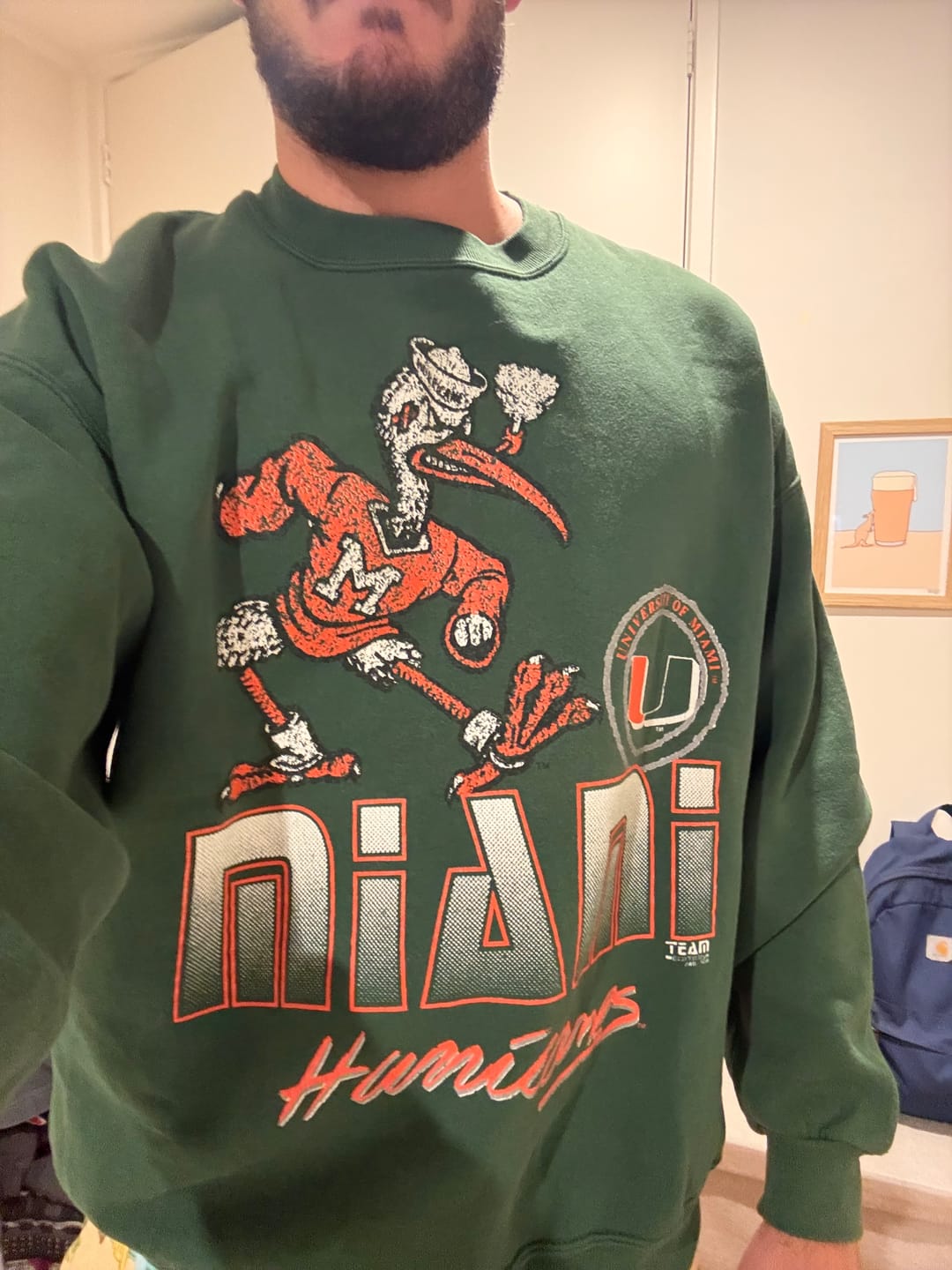 Customer photo review of Vintage 90s Miami Hurricanes NCAA Sweatshirt - XXL