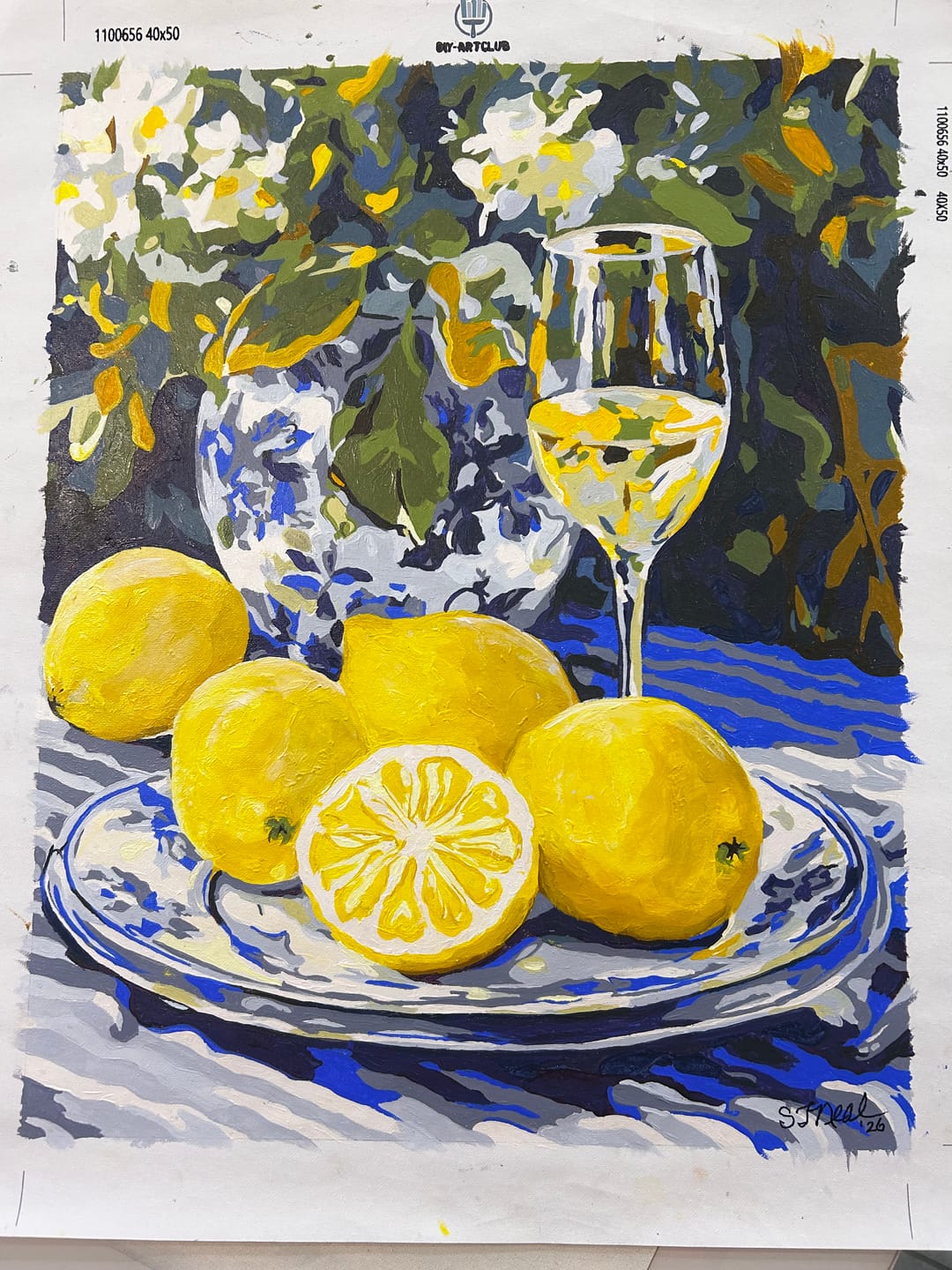 Customer photo review of Lemons and Wine | Paint by Numbers
