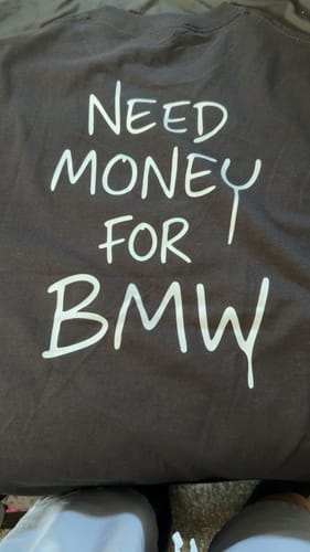 Customer photo review of NEED MONEY TEE