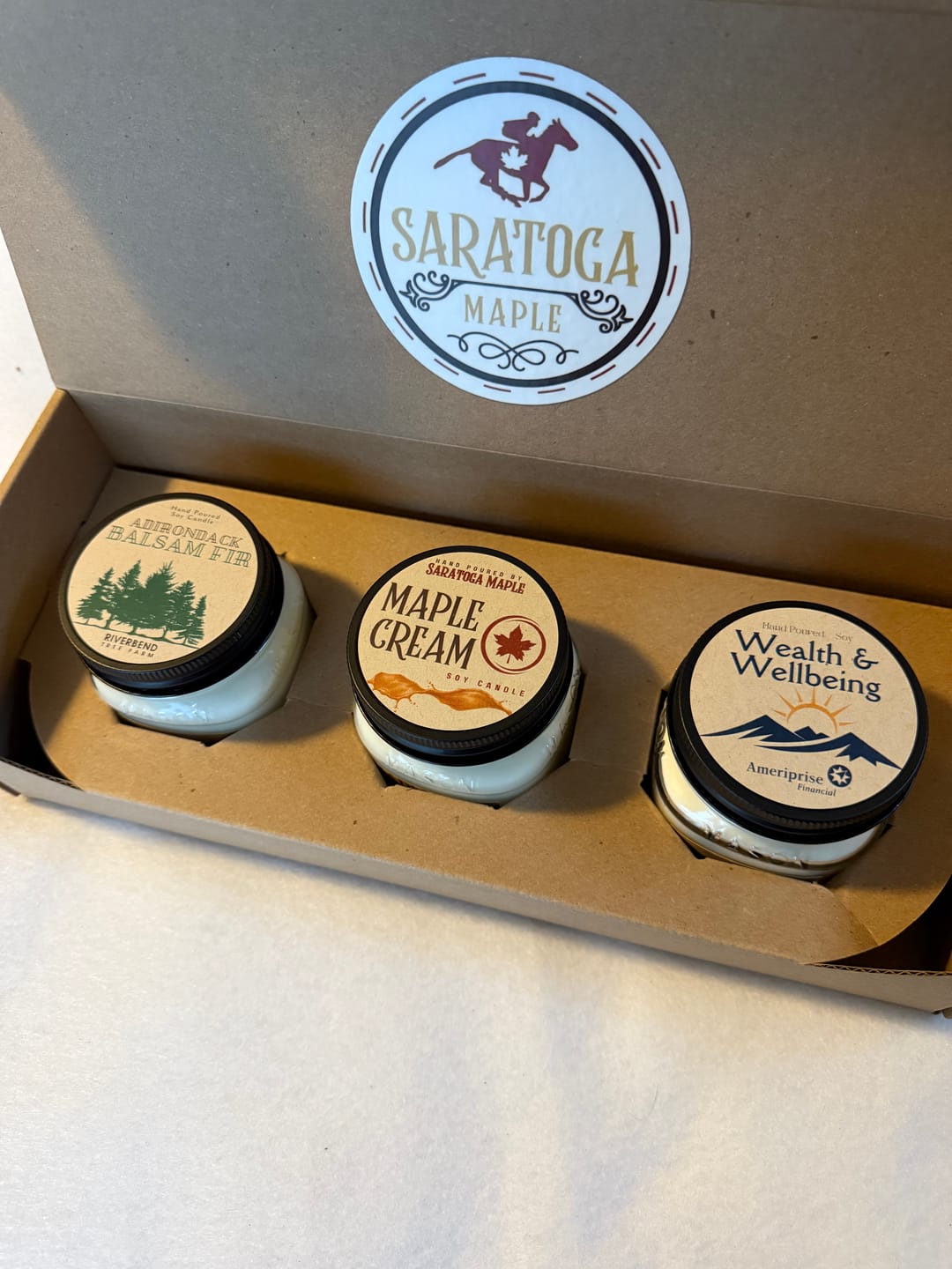 Customer photo review of 8 oz Square Mason Jar 3-Pack Shipping Box™