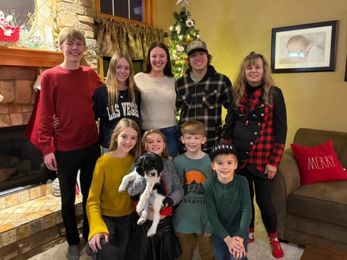 Reviewer for Super Strong Relief pictured happily with her family during the holidays.