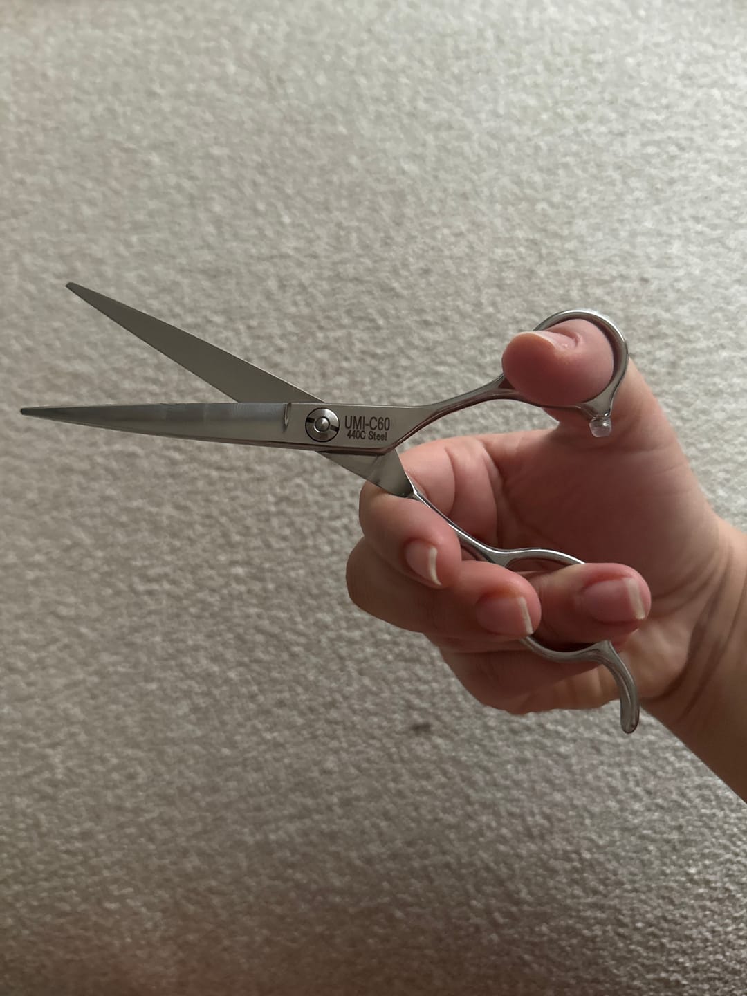 Customer photo review of Mina Umi Hair Cutting & Texturizing Shear Set