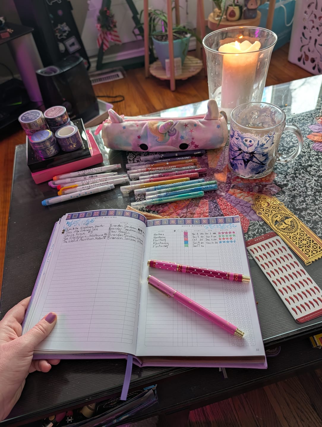 Customer photo review of Reading Journal - Wisteria