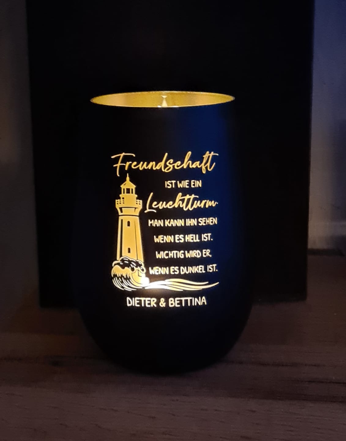 Customer photo review of Freundschaft - Personalisiertes Windlicht für Deine beste Freundin
