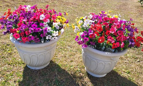 Customer photo review of Bulk 20 Bundles Artificial Flowers for Outdoor Fake Plants Spring Fall Decorations for Home Wholesale