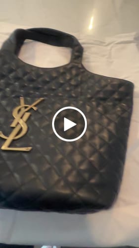 Customer video review of Saint Laurent ICARE MAXI SHOPPING BAG IN QUILTED BLACK LAMBSKIN