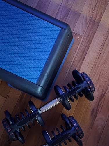 Customer photo review of Ensemble de 2 Haltères Ajustables (10 à 90lb)