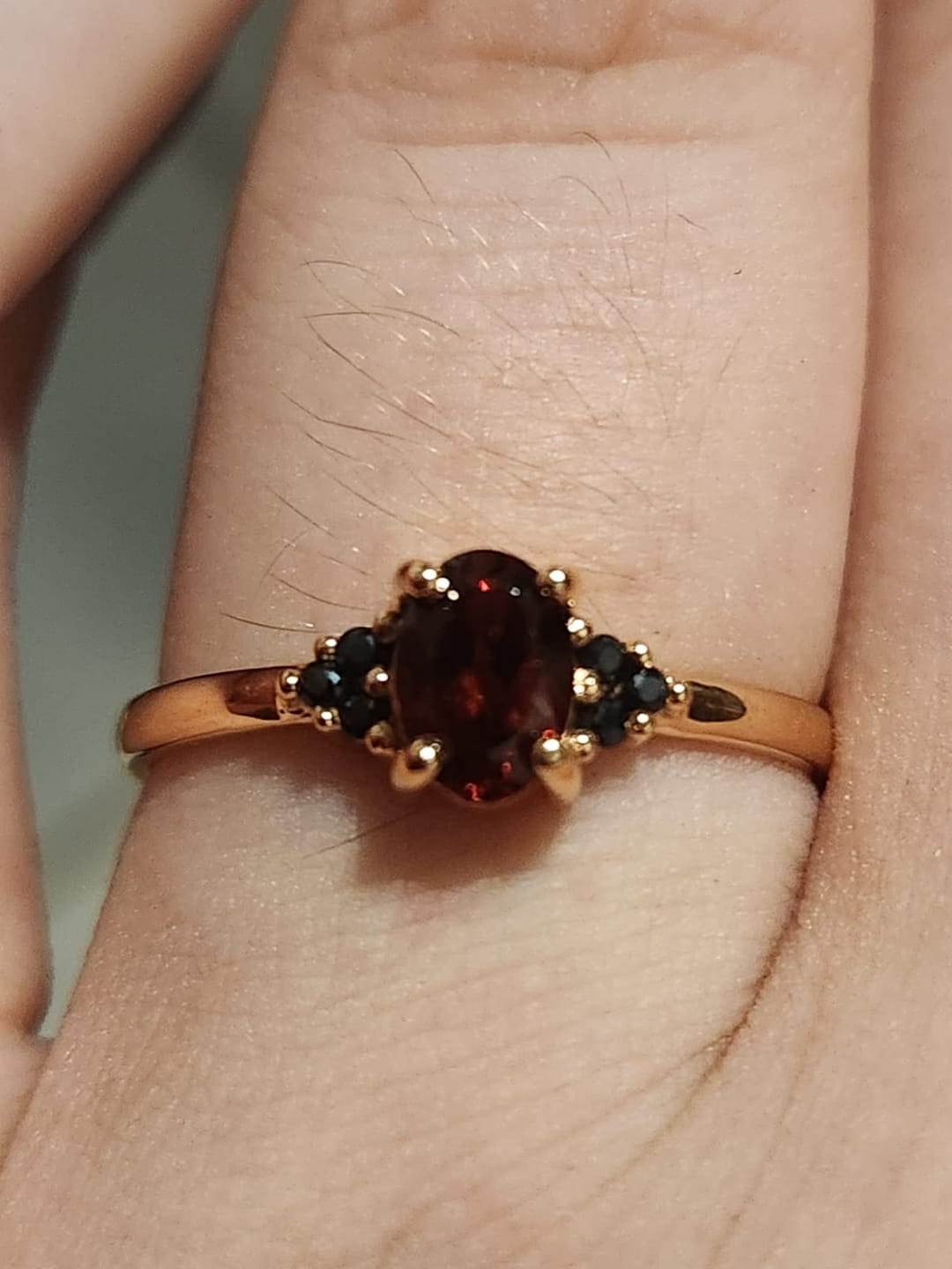 Customer photo review of The Oval Lewis Cluster Ring in Gold