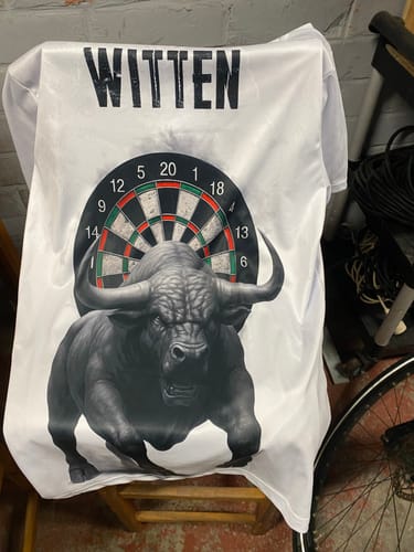 Customer photo review of Maxcorners Darts Bullseye Fury Personalized Name 3D Unisex Shirt
