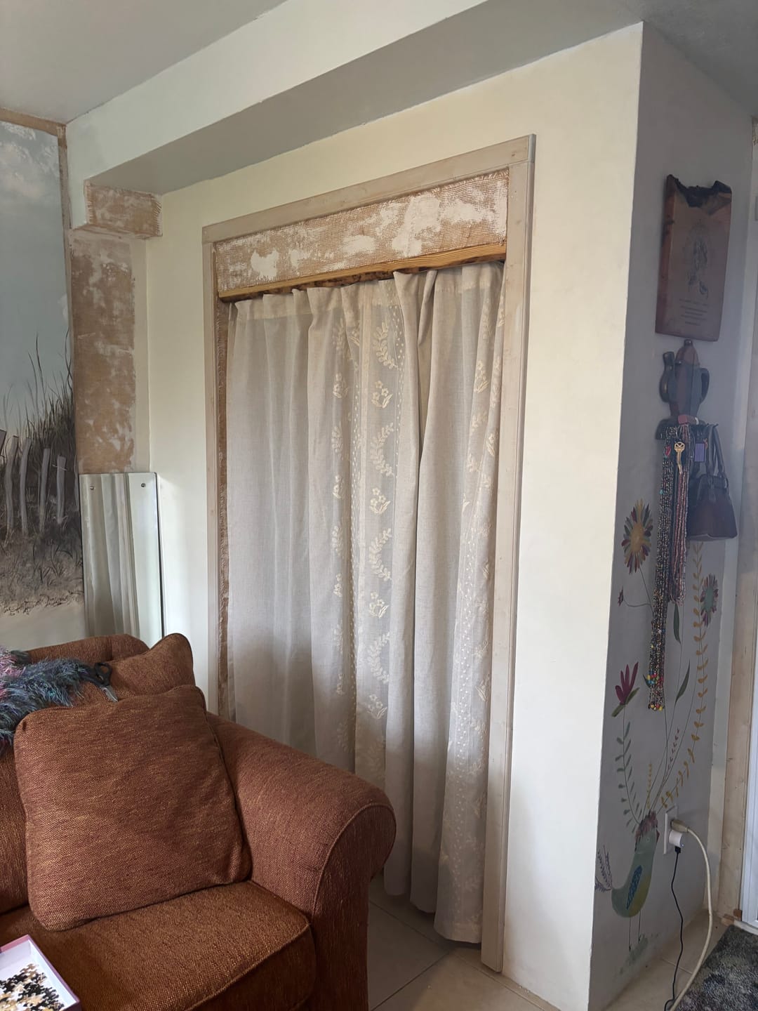 Customer photo review of Embroidered Vine Floral Linen Curtains
