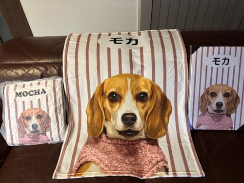 Customer photo review of Petcanva©オーダーメイド ペット似顔絵【3点セット】