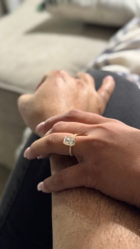 Customer photo review of 3.5Ct Elegant Radiant Cut Engagement Ring For Women In Sterling Silver