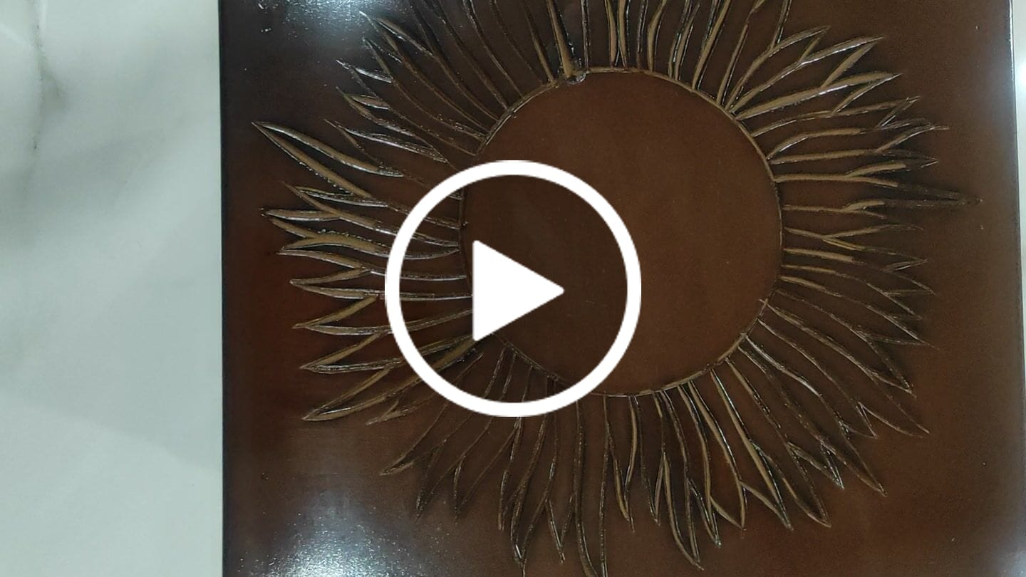 Customer video review of Mango Wood Walnut Finish Handmade Carving Classic Side Table for Living Room