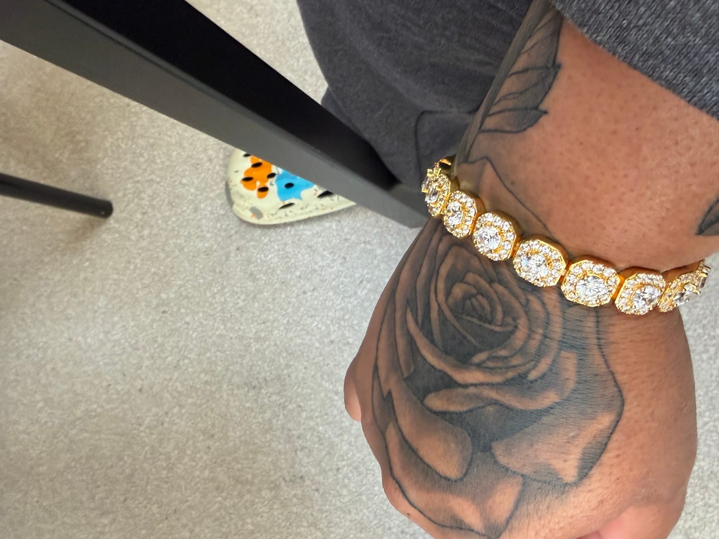 Customer photo review of 10mm Clustered Tennis Bracelet - Gold