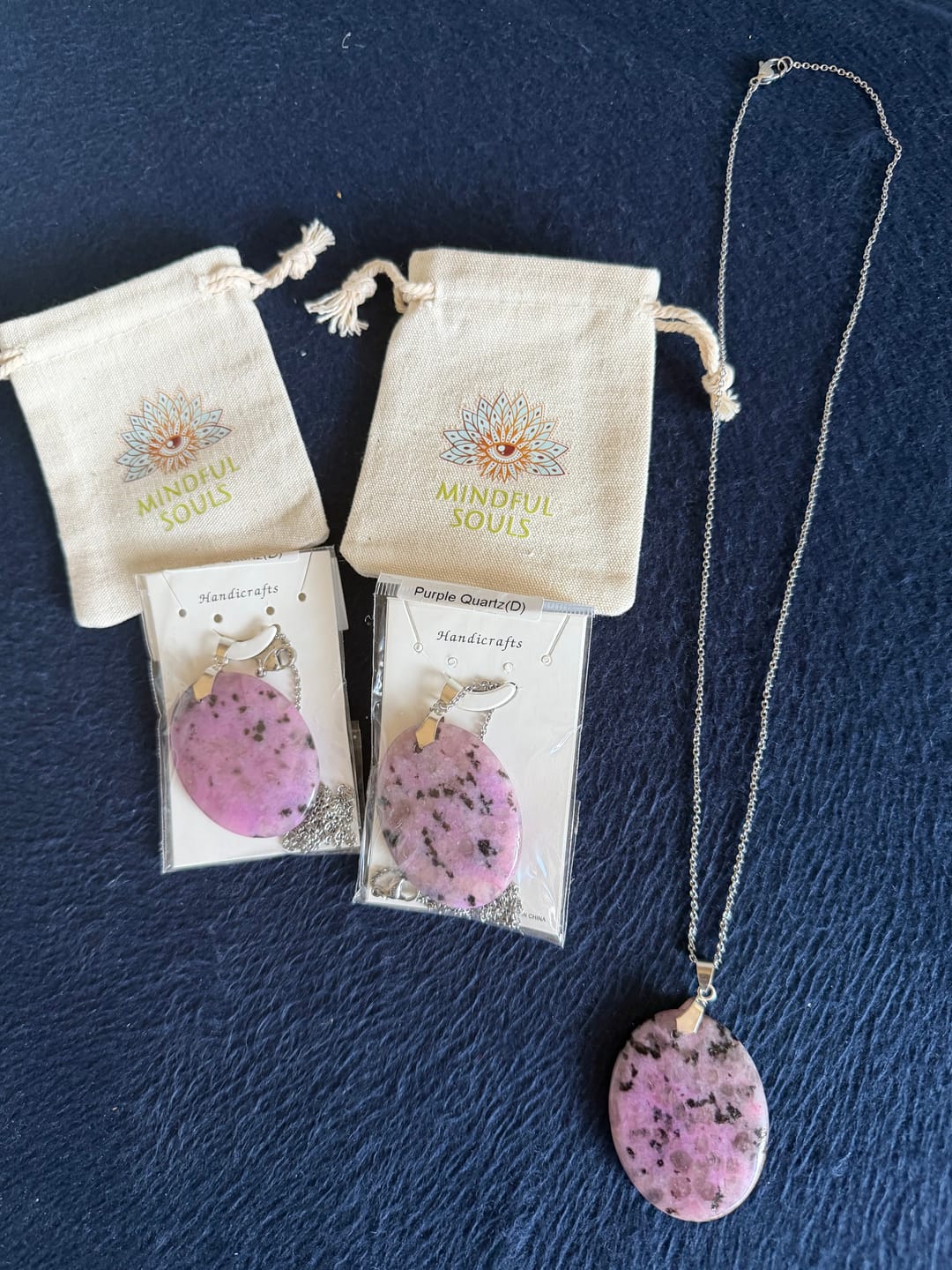 Customer photo review of Oval Gemstone Necklace – A Boost of Emotional Healing