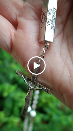 Customer video review of Christianartworkshop The Mysteries Rosary Engraved Mystery Bar