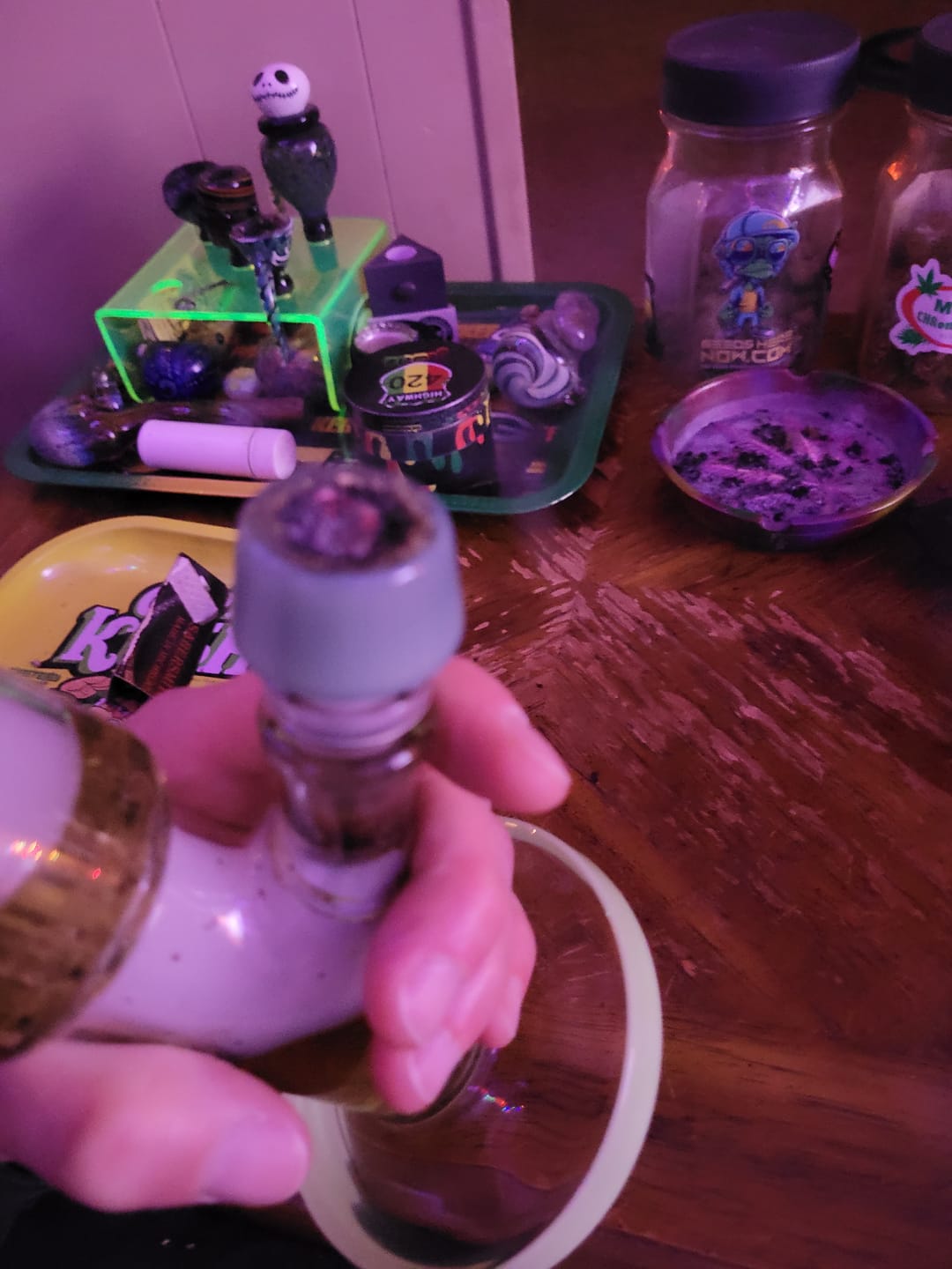 Customer photo review of 7 Hole Glass Screen Bowl