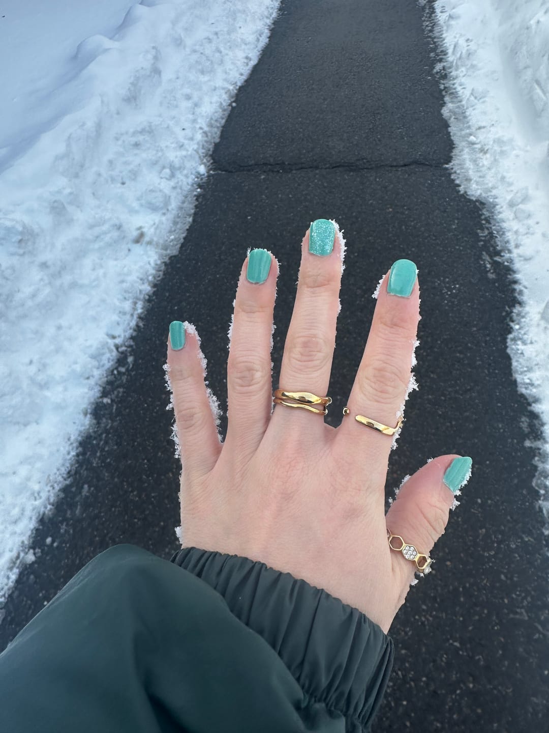 Customer photo review of Madison Wave Ring Set